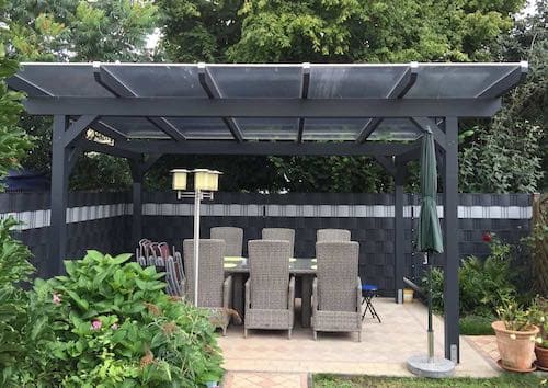 Terrassenüberdachung aus Leimholz Freistehend Anthrazit